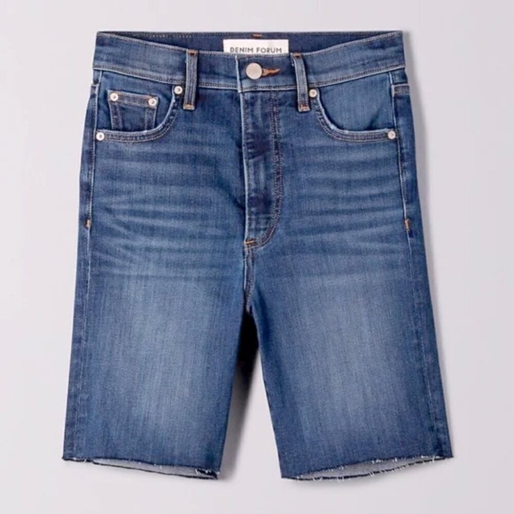 Denim Forum Lola High Rise Skinny Bermuda Jean Shorts Size 27